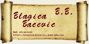 Blagica Bačević vizit kartica